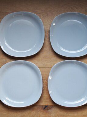 Set of Four Stoneware Plates, Sturdy
